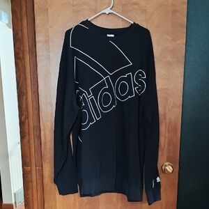 Adidas Men's Giant Logo Black Crewneck Sweater